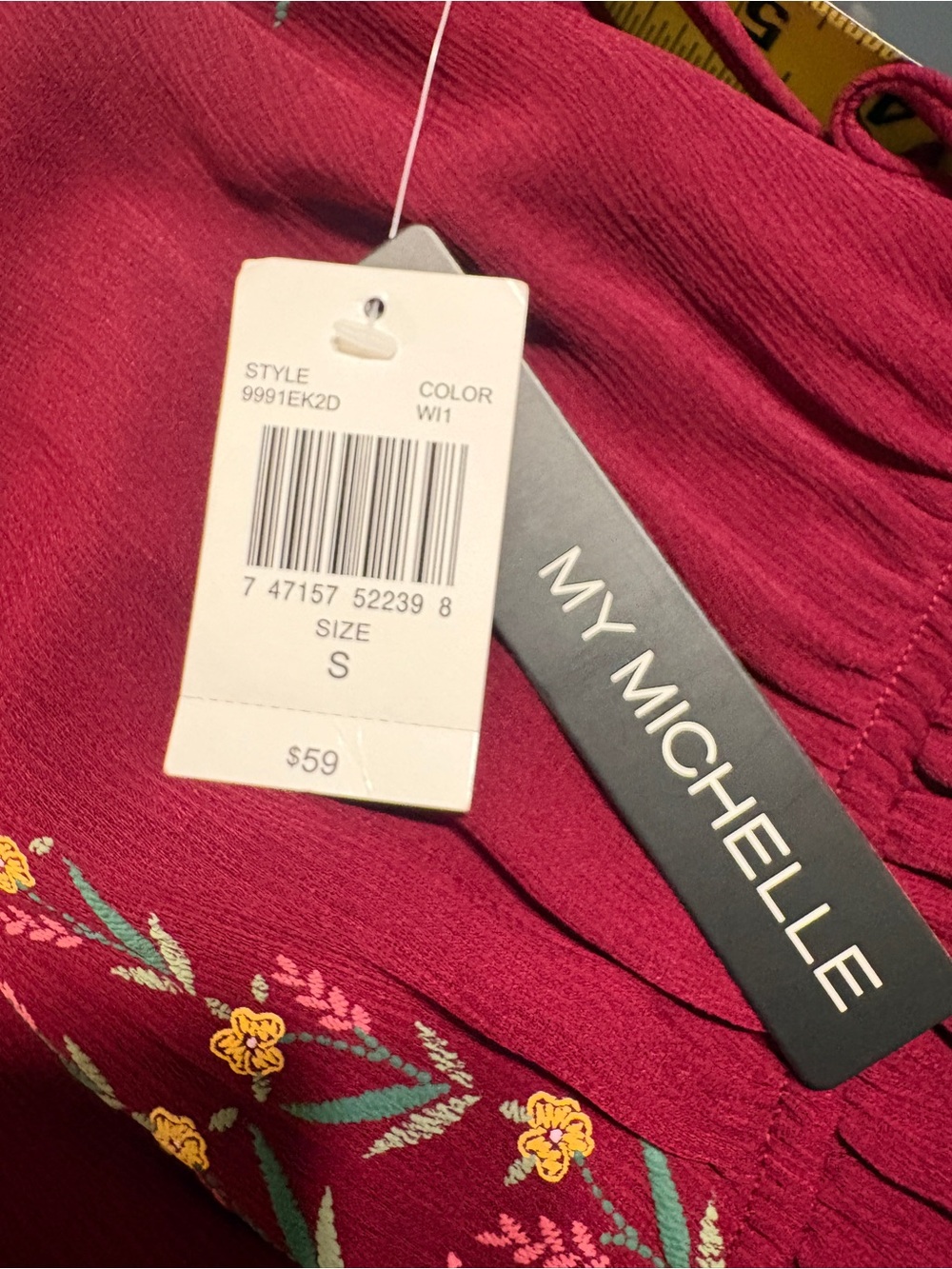 My Michelle Burgundy V-Neck Women’s dress